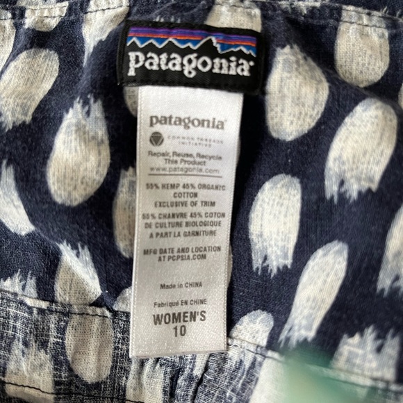 Patagonia cute tank  blue white adjustable straps top size 10 - Picture 3 of 6